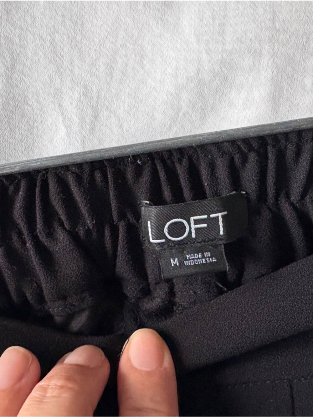 LOFT Black Wide-Leg Pants with High Waist - Picture 2 of 2